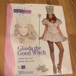 Glinda the Good Witch Halloween Costume with Crown and Wand-Size Large